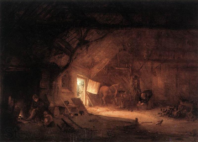 OSTADE, Isaack van Farmhouse Interior asg Norge oil painting art